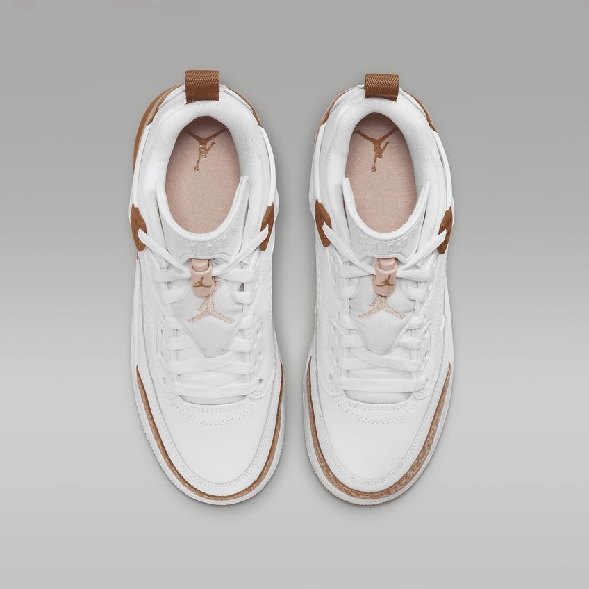 Tênis Nike Jordan Spizike Low 4,5 (crianças) Branco/marrom Arqueado/bege Claro/oxford Rosa - imagem 4