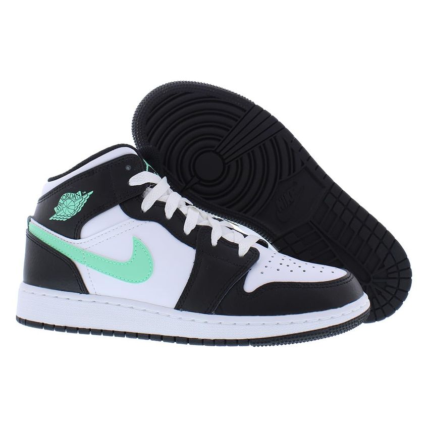 Tênis Nike Air Jordan 1 Mid GS Tamanho 5 Branco/Preto - imagem 2