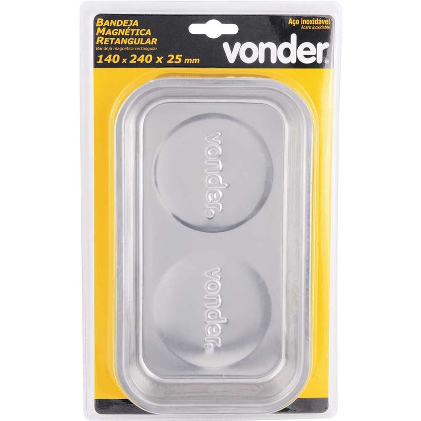 Bandeja Magnética Retangular Inox 140x240mm - 3599140240 - Vonder Vonder - imagem 3