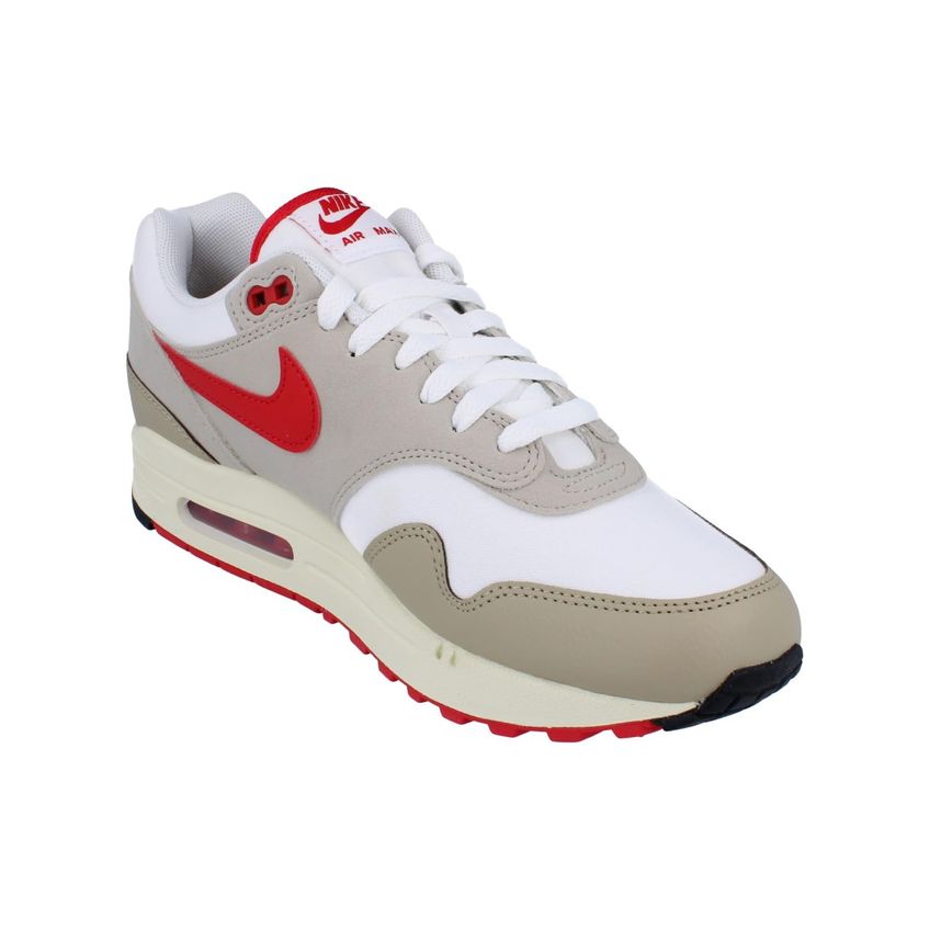 Tênis Nike Air Max 1 Masculino Branco University Red Creme 100 - imagem 4