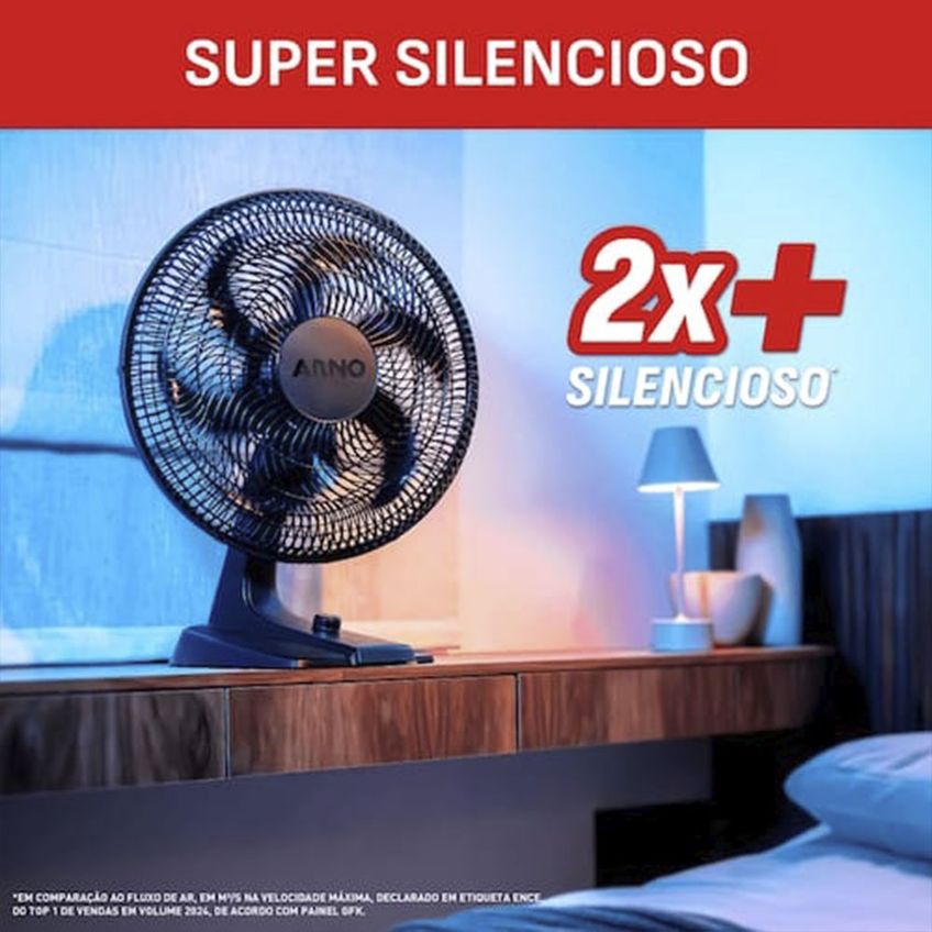 Ventilador De Mesa Arno Essential 40cm 6 Pás 140w Grande Vazão De Ar - imagem 3