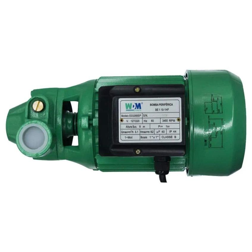 Bomba De Água 1,0 Cv Periférica Be80 Bivolt 87241173-00 Wdm - imagem 3
