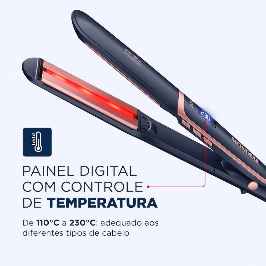 Prancha Alisadora Infrared P-01-ir Tourmaline Íon Mondial - imagem 3