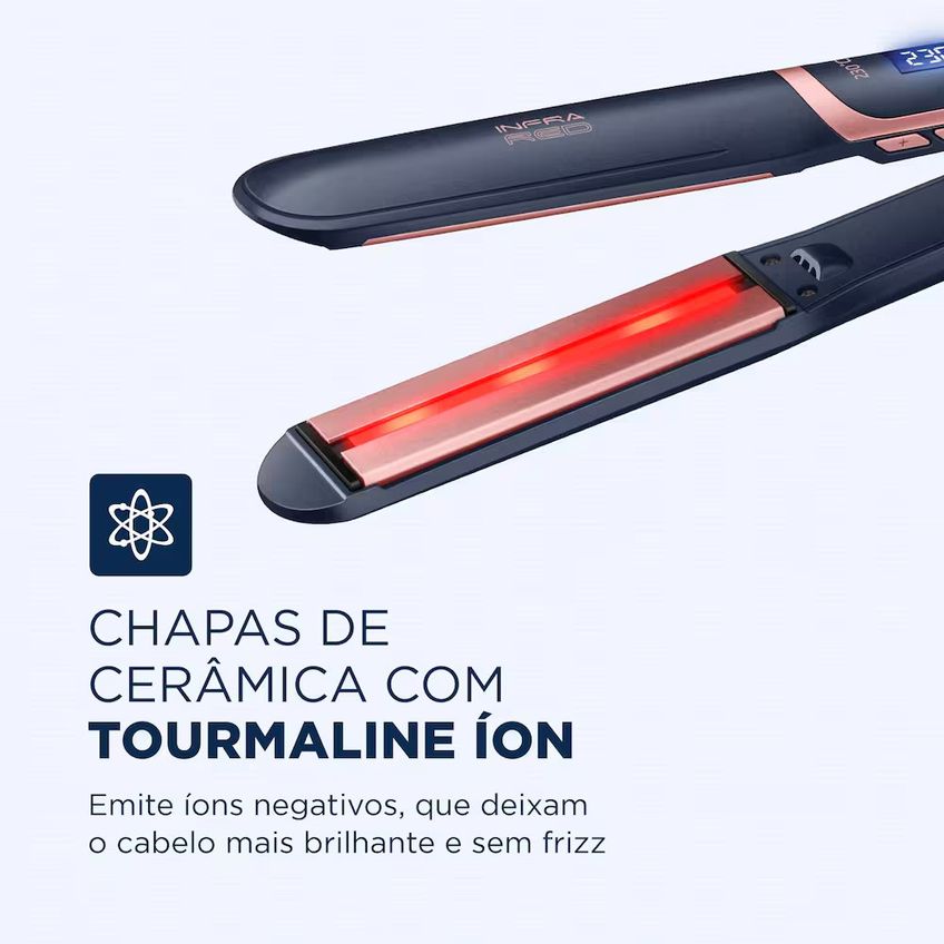 Prancha Alisadora Infrared P-01-ir Tourmaline Íon Mondial - imagem 4