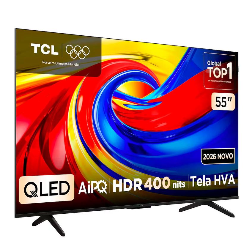 Smart TV 55" 4K QLED 55P7L Google TV Até 120Hz Dolby Vision Atmos TCL - imagem 2