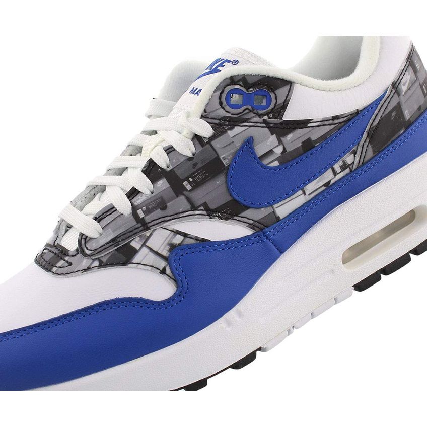 Tênis Nike Air Max 1 Print Branco/Royal-Gray Tamanho 4 (US Masculino) - imagem 3
