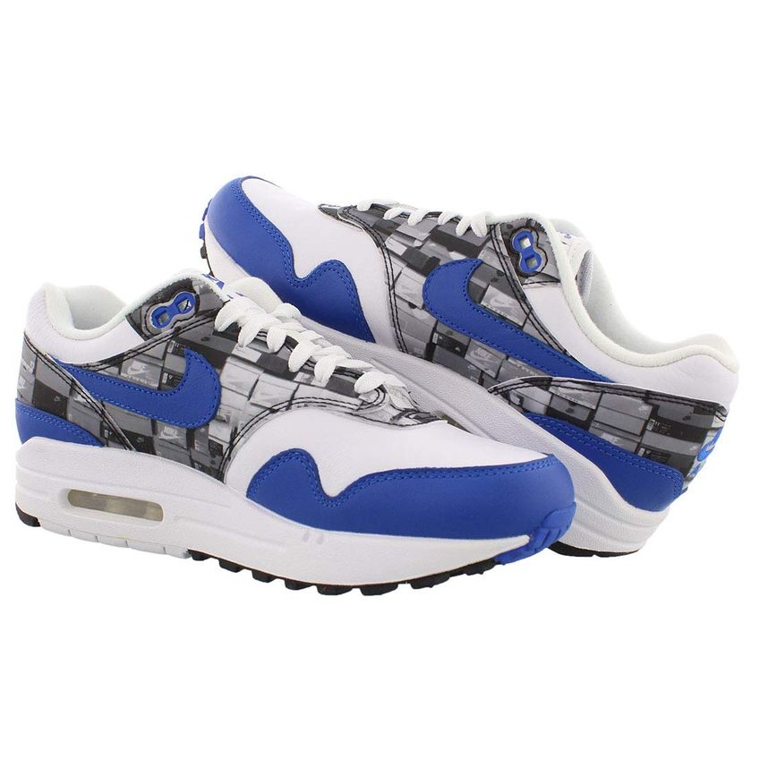 Tênis Nike Air Max 1 Print Branco/Royal-Gray Tamanho 4 (US Masculino) - imagem 4