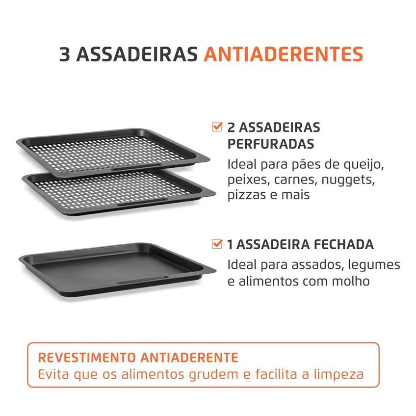 Fritadeira Air Fryer Oven AFON-12L-FG 12L Digital 2000W Mondial - imagem 3
