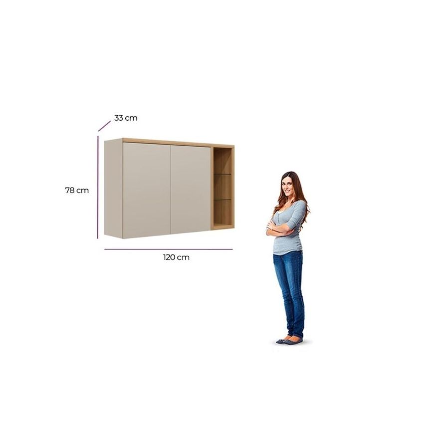 Aereo Duplo 120cm Allure Linea Brasil Jequitiba/gris Fosco - imagem 4