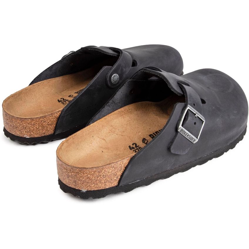 Tamanco Birkenstock Boston Classic Arch Em Couro Oleado Preto - imagem 3