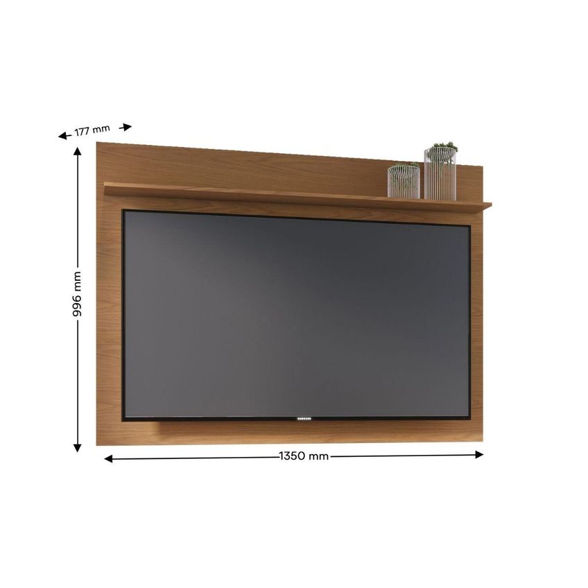 Painel Para TV Até 55 Polegadas Com Prateleira Multimóveis CRCOL-PTV027 Madeirado - imagem 3