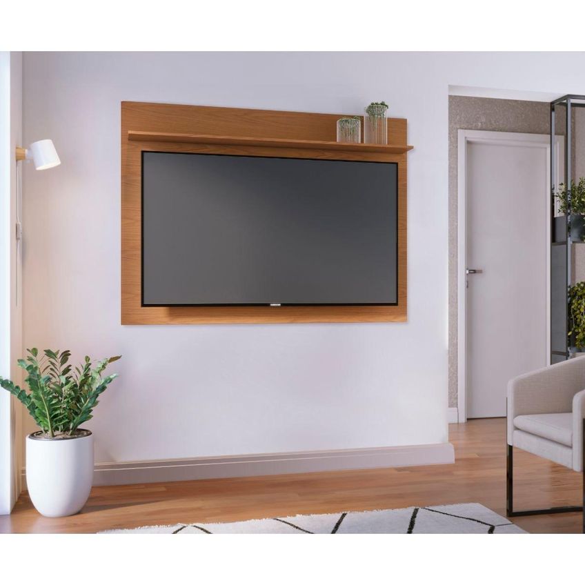 Painel Para TV Até 55 Polegadas Com Prateleira Multimóveis CRCOL-PTV027 Madeirado - imagem 4