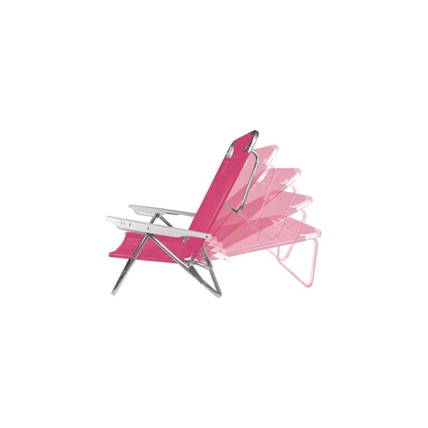 Cadeira De Praia Reclinavel Aluminio 6p Sumer Mor Pink - imagem 3