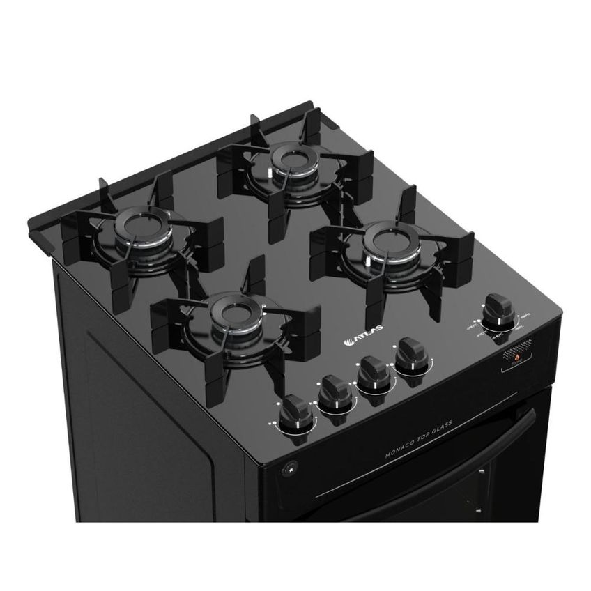 Fogão 4 Bocas Atlas Monaco Top Glass Preto - imagem 5