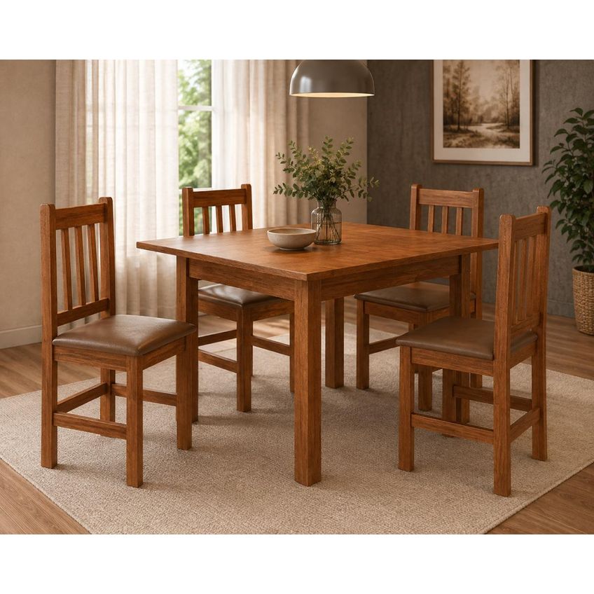 Cadeira Estofada Mesa De Jantar Corino Canela/corino Marrom - imagem 3