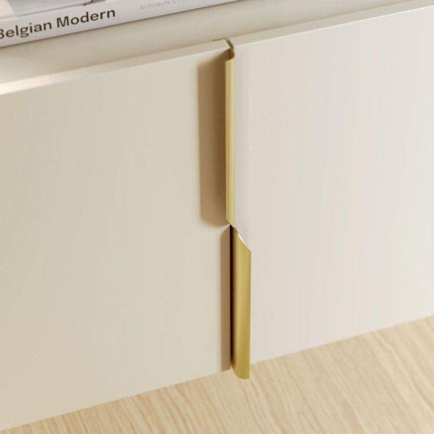Rack Para TV Até 85 Polegadas Com LED 4 Portas E 2 Nichos Multimóveis CRCOL-RCK037 Off White/Madeirado - imagem 3