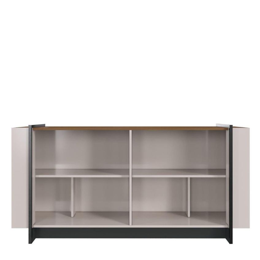 Aparador Buffet Com 4 Portas 160cm Multimóveis Crcol-apa011 Off White/Nogueira/Preto - imagem 4