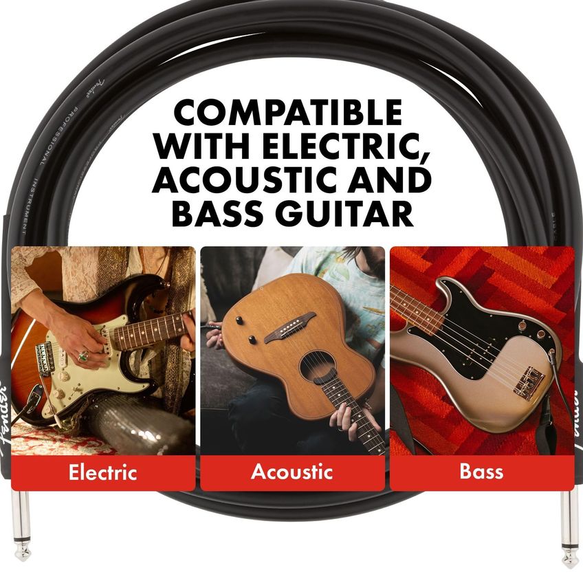 Cabo De Instrumento Fender Professional Series 25 Pés Preto - imagem 4
