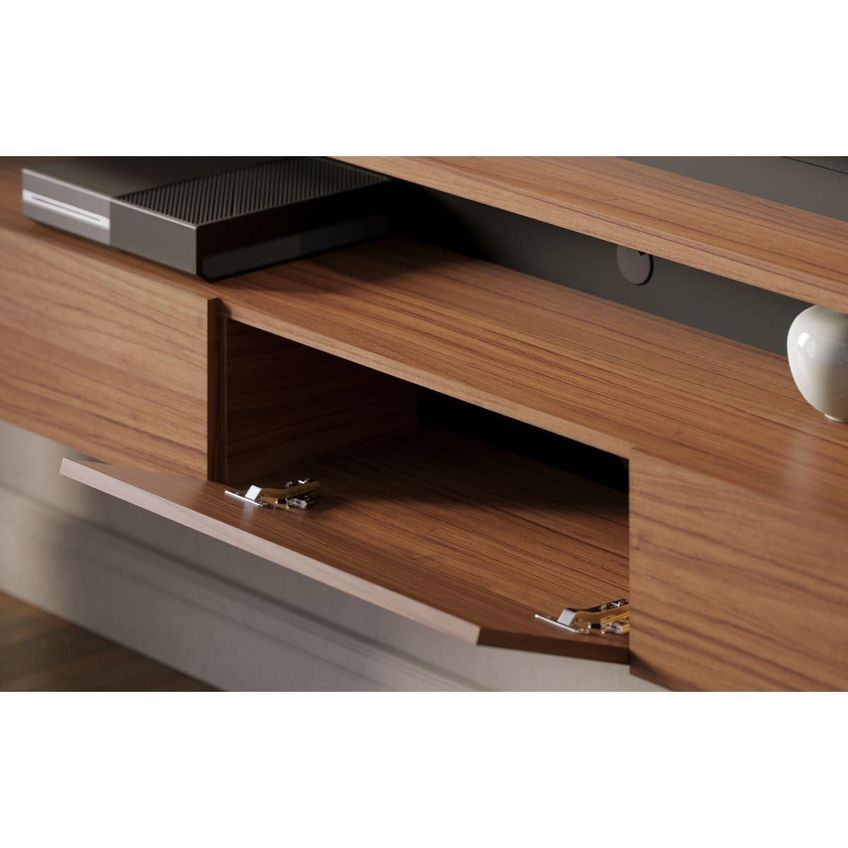 Painel Para TV Até 70 Polegadas Com 3 Portas E 2 Prateleiras Multimóveis CRCOL-PTV032 Madeirado/Preto - imagem 5