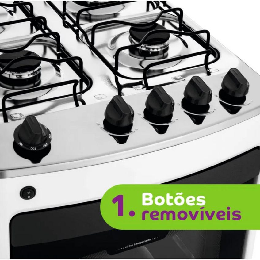 Fogão 4 Bocas Acendimento Automático CFO4NAB Consul Piso Branco - imagem 3