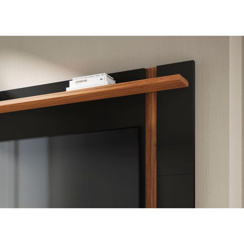 Painel Para TV Até 70 Polegadas Extensível Com Prateleira Multimóveis CRCOL-PTV028 Preto/Madeirado - imagem 3
