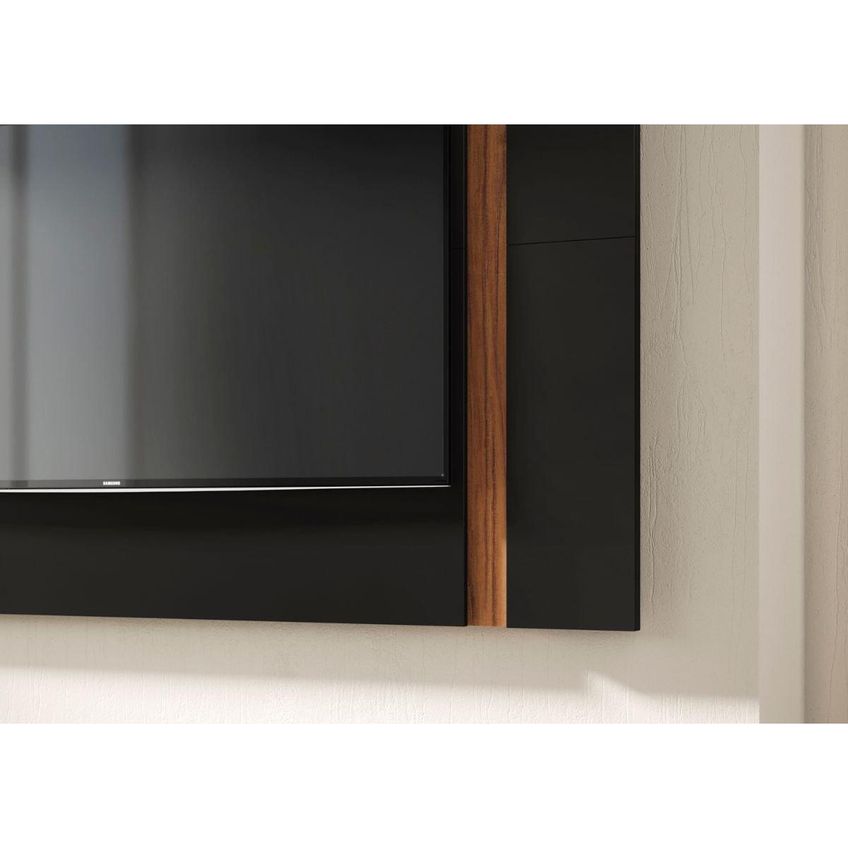 Painel Para TV Até 70 Polegadas Extensível Com Prateleira Multimóveis CRCOL-PTV028 Preto/Madeirado - imagem 5