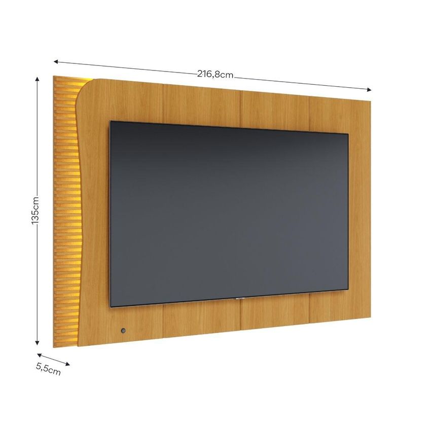 Painel Para TV Até 65 Polegadas Com LED 216,8cm Multimóveis CRCOL-PTV031 Madeirado - imagem 3