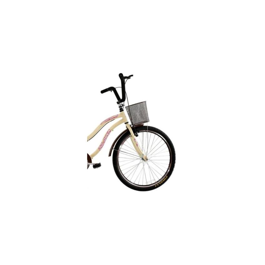 Bicicleta Aro 26 Barra Forte Fem New Bege - imagem 4