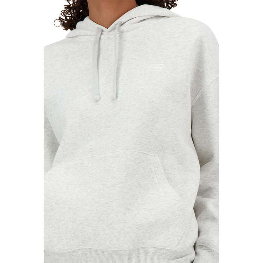 Moletom Feminino New Balance G Cinza Ash Heather Com Capuz - imagem 4
