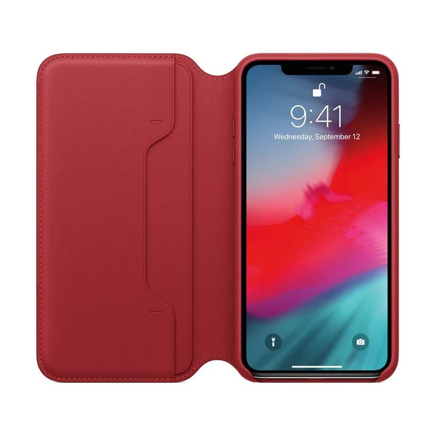 Capa Folio De Couro Apple Para iPhone XS Max, Produto Vermelho - imagem 3