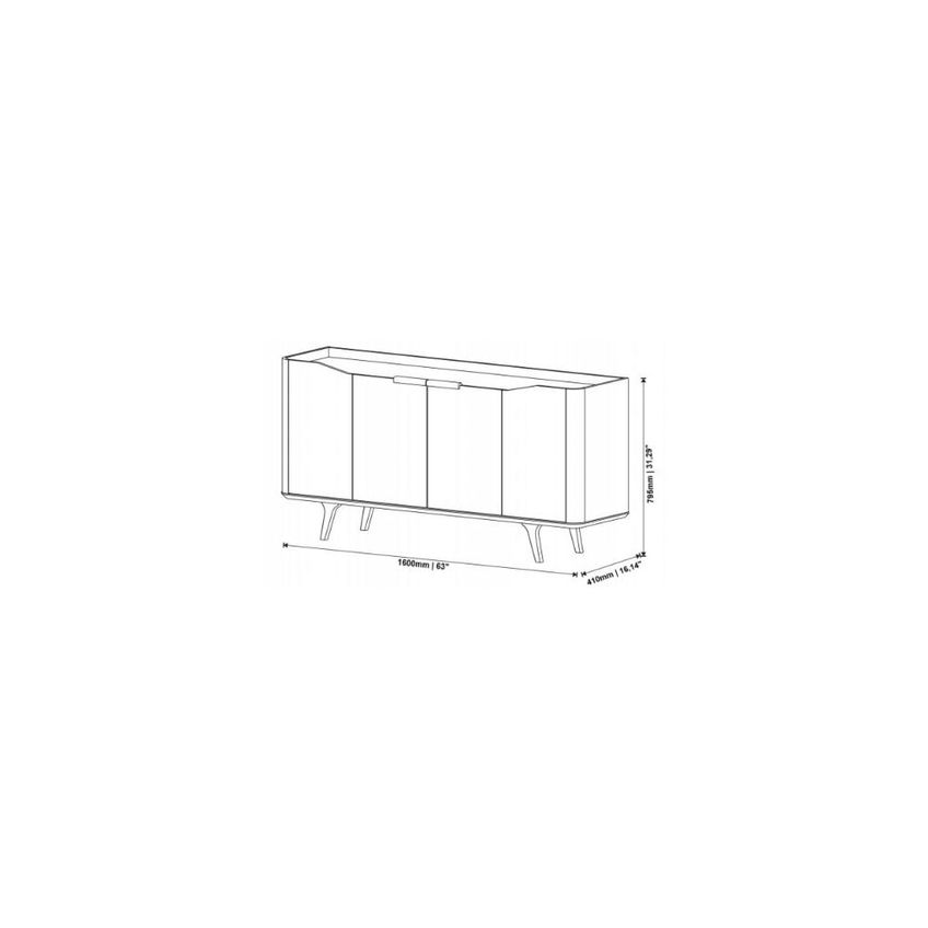 Buffet Arc 4 Portas 160cm Imcal Off White Nature - imagem 4