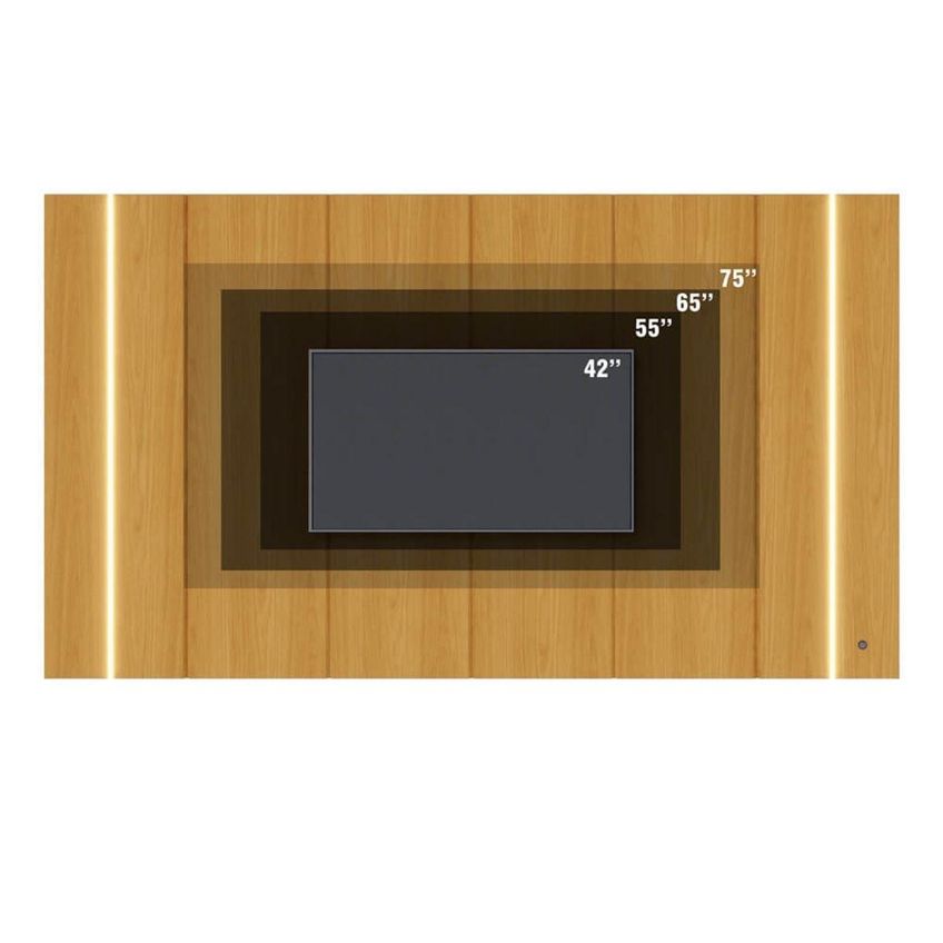 Painel Para TV Até 75 Polegadas Com LED 100% MDF Multimóveis CRCOL-PTV025 Madeirado - imagem 3