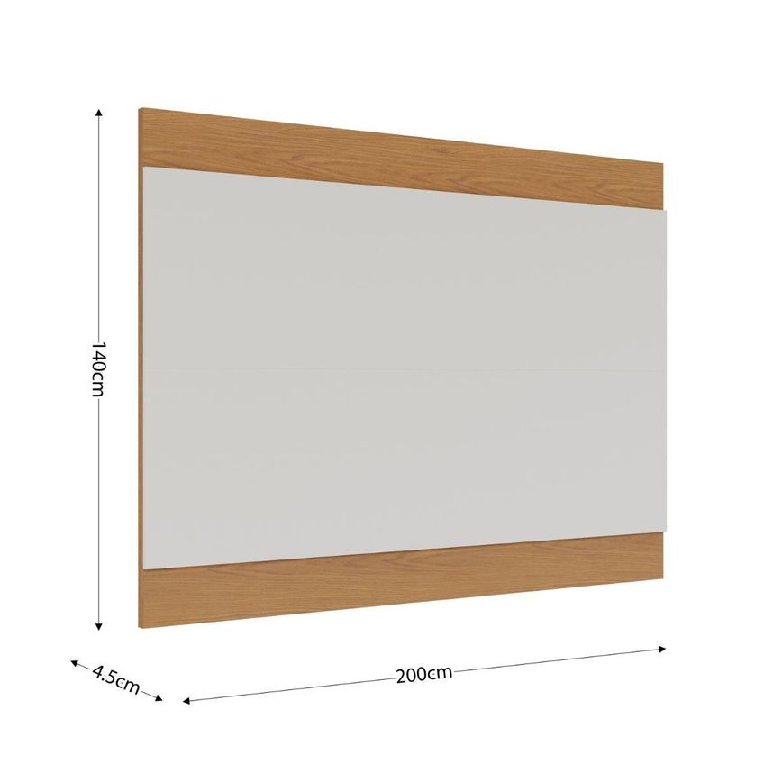 Painel Para TV Até 75 Polegadas 200cm Multimóveis CRCOL-PTV018 Off White/Madeirado - imagem 4