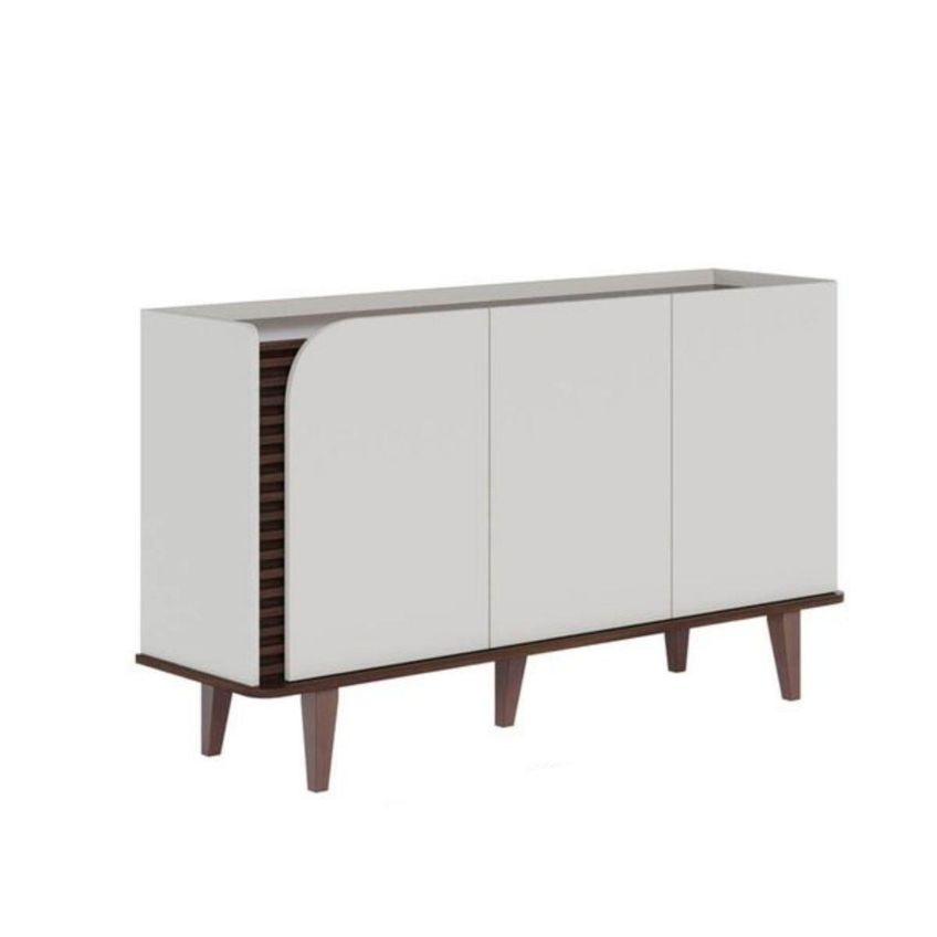 Aparador Buffet Com 3 Portas 136cm Multimóveis CRCOL-APA010 Off White/Nogueira - imagem 2