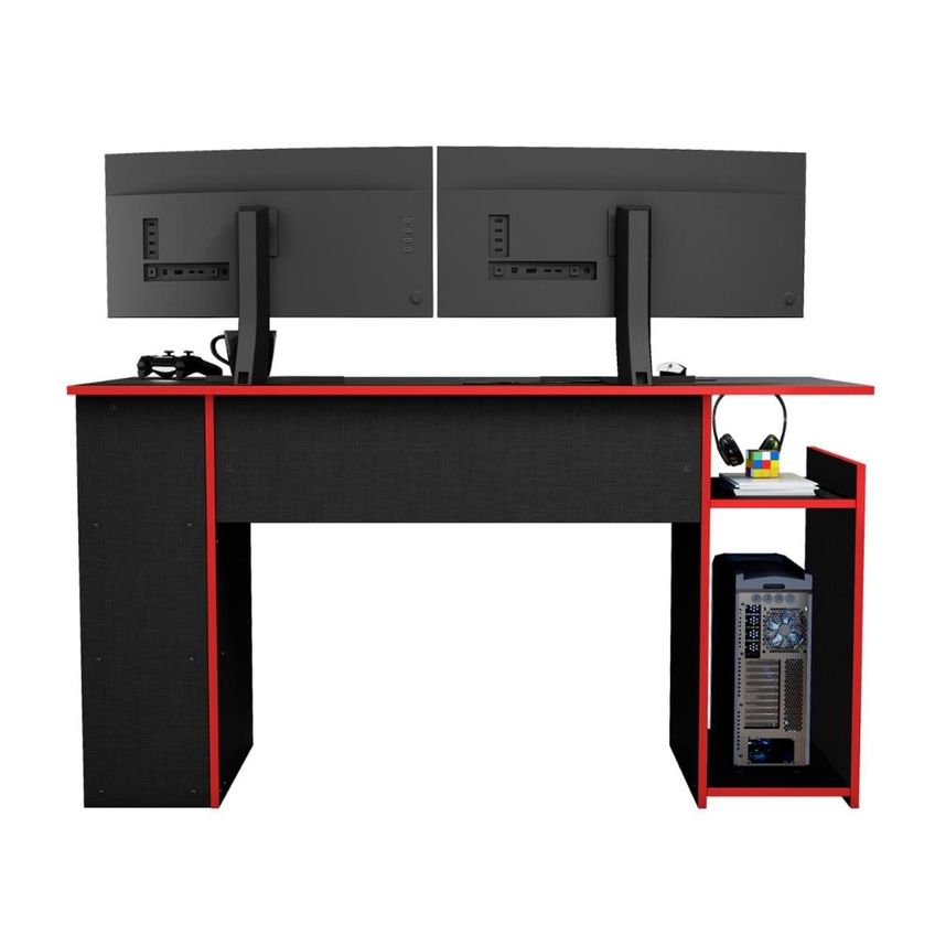 Escrivaninha 136cm Gamer Notável Preto Vermelho - imagem 3