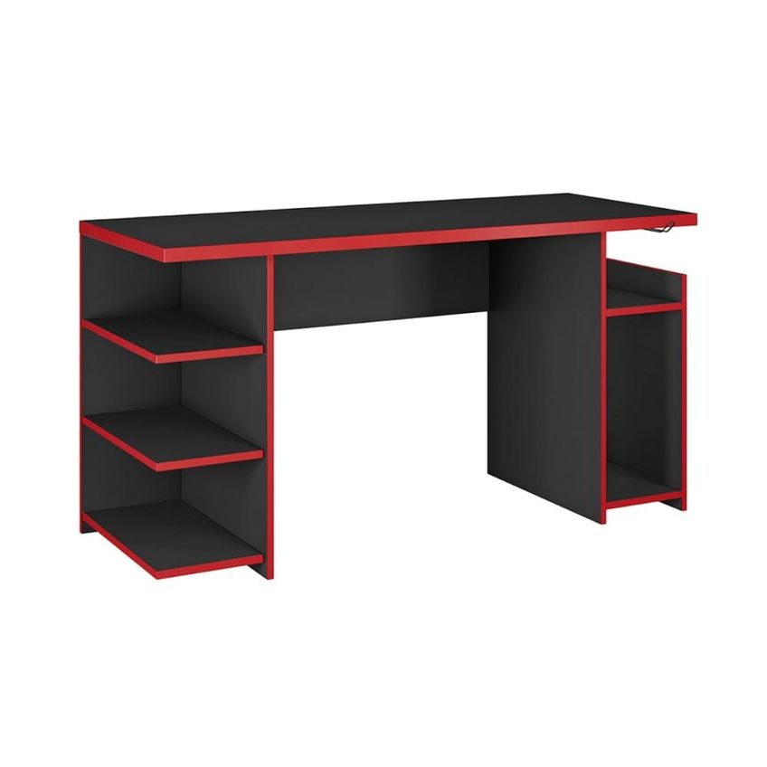 Escrivaninha 136cm Gamer Notável Preto Vermelho - imagem 5
