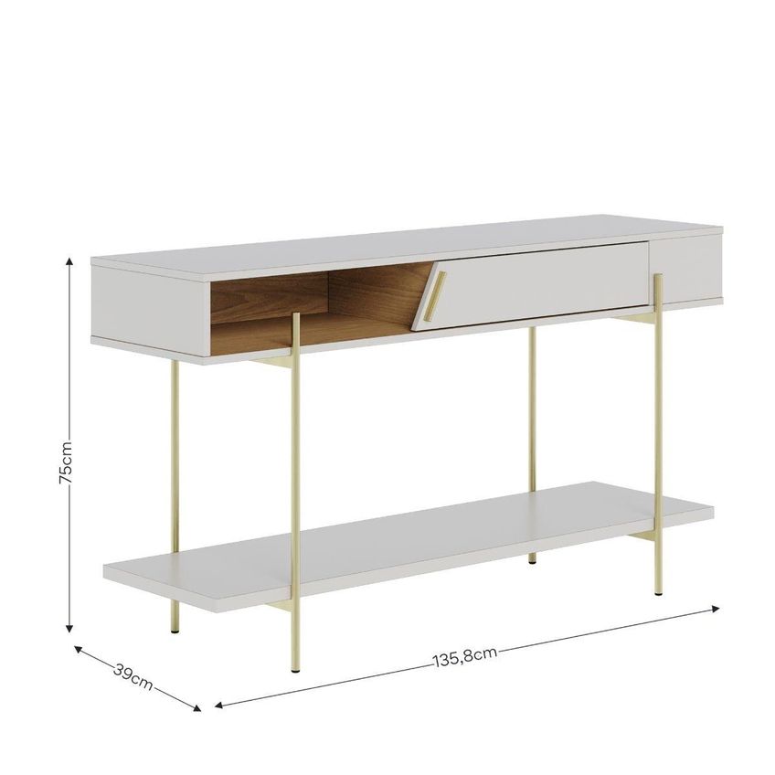 Aparador Buffet Com 1 Porta E 2 Prateleiras 135,8cm Multimóveis Crcol-apa006 Off White/madeirado - imagem 4