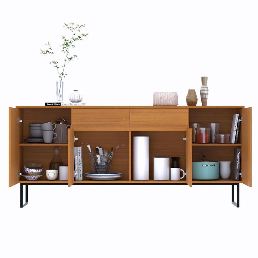 Buffet Aparador Industrial Lume 183 Cm 4 Portas E 2 Gavetas - Cedro - imagem 4