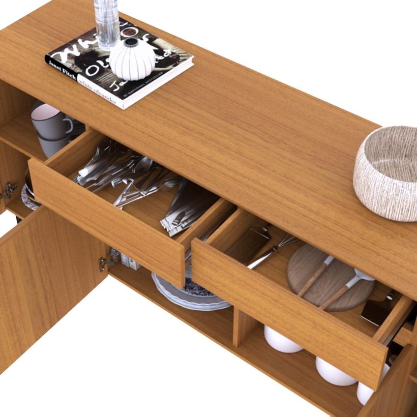 Buffet Aparador Industrial Lume 183 Cm 4 Portas E 2 Gavetas - Cedro - imagem 5