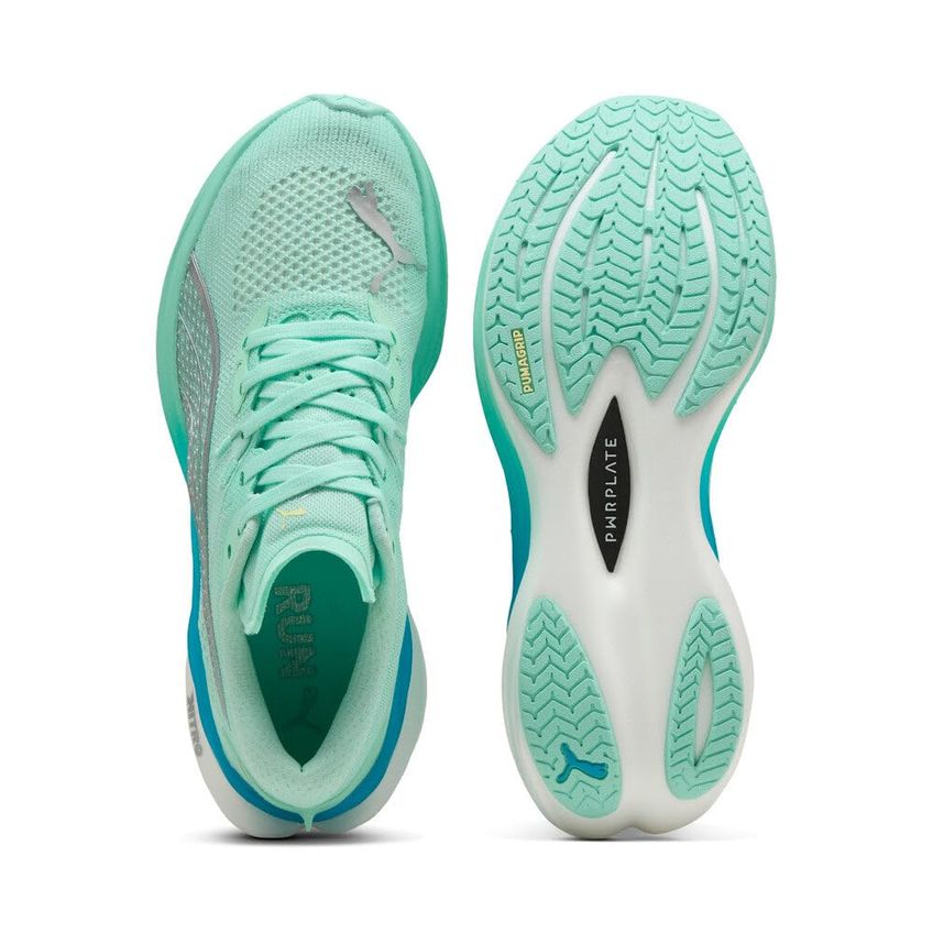 Tênis De Corrida Feminino Puma Deviate Nitro 3 Menta/Azul 8 US - imagem 3