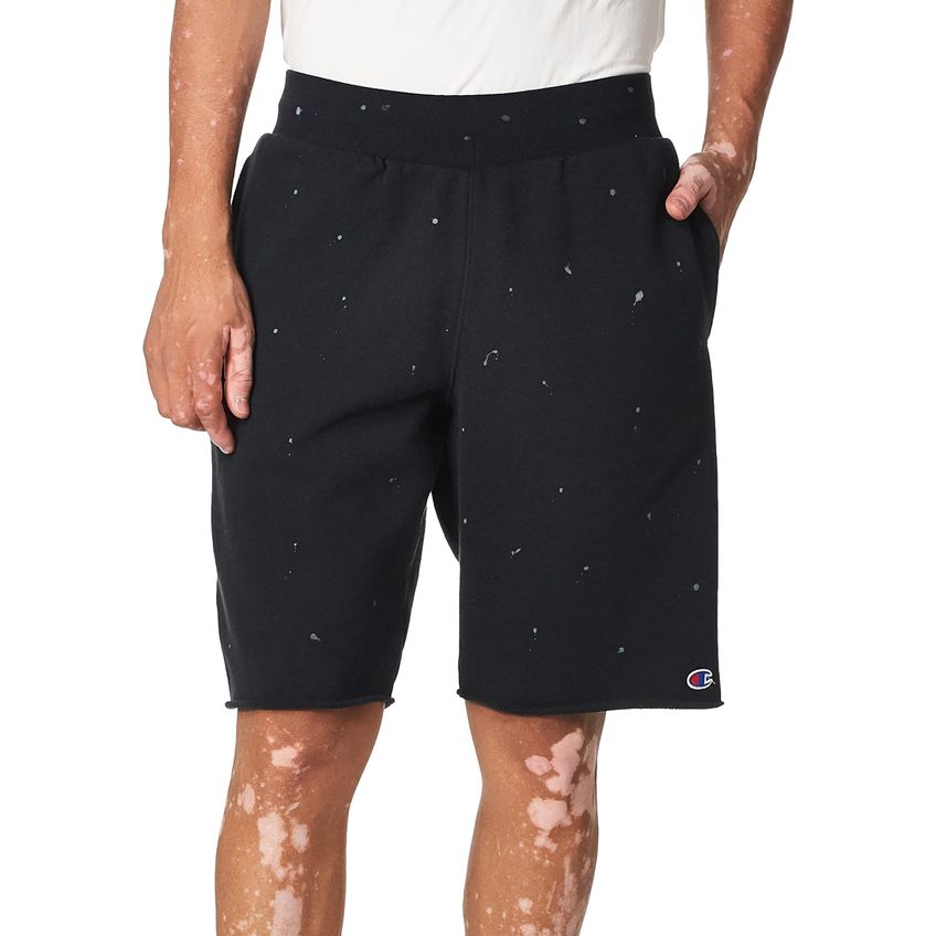 Shorts Champion Reverse Weave Preto Com Respingo De Tinta MD - imagem 3
