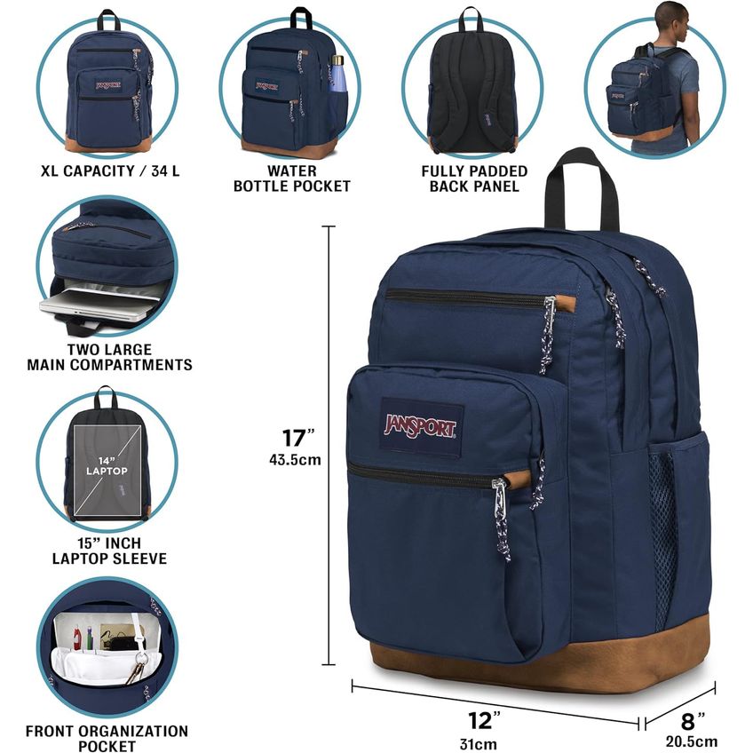 Mochila Jansport Cool Com Capa Para Laptop De 15 Polegadas Faded Sage - imagem 3