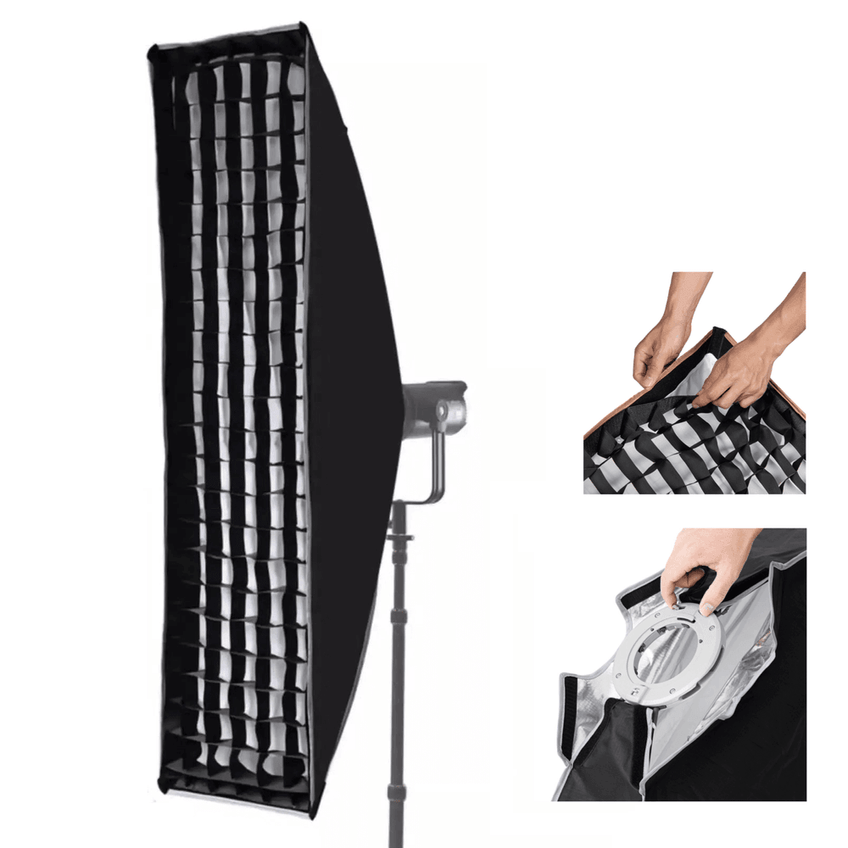 Softbox Strip Retangular RZD-35x160cm Bowens Com Grade Montagem Rápida - imagem 3