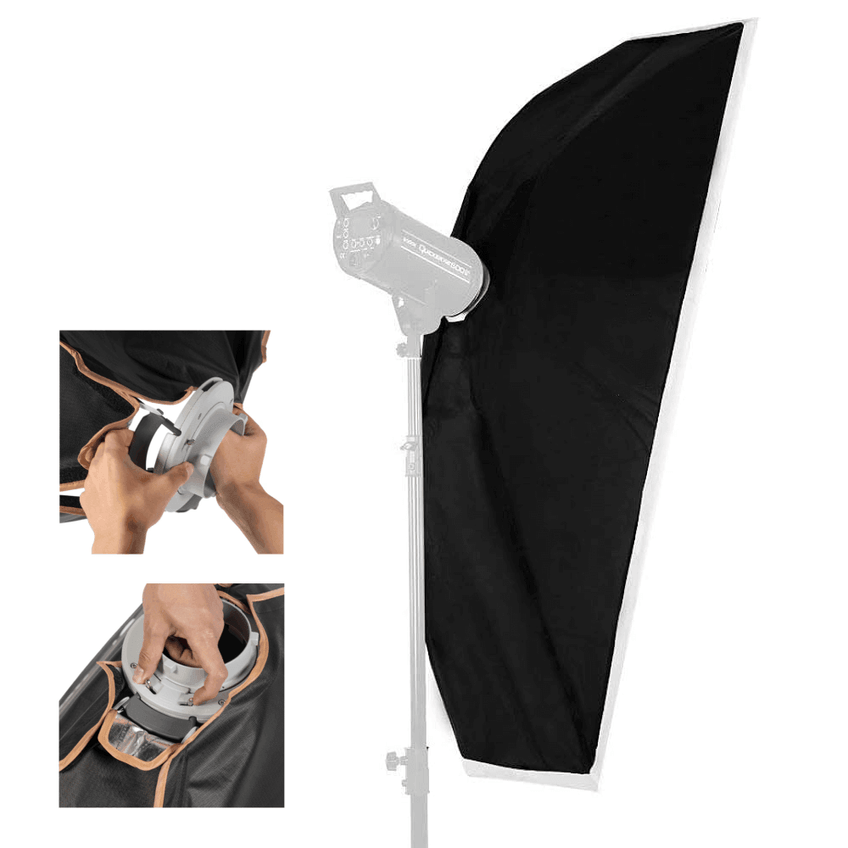 Softbox Strip Retangular RZD-35x160cm Bowens Com Grade Montagem Rápida - imagem 5