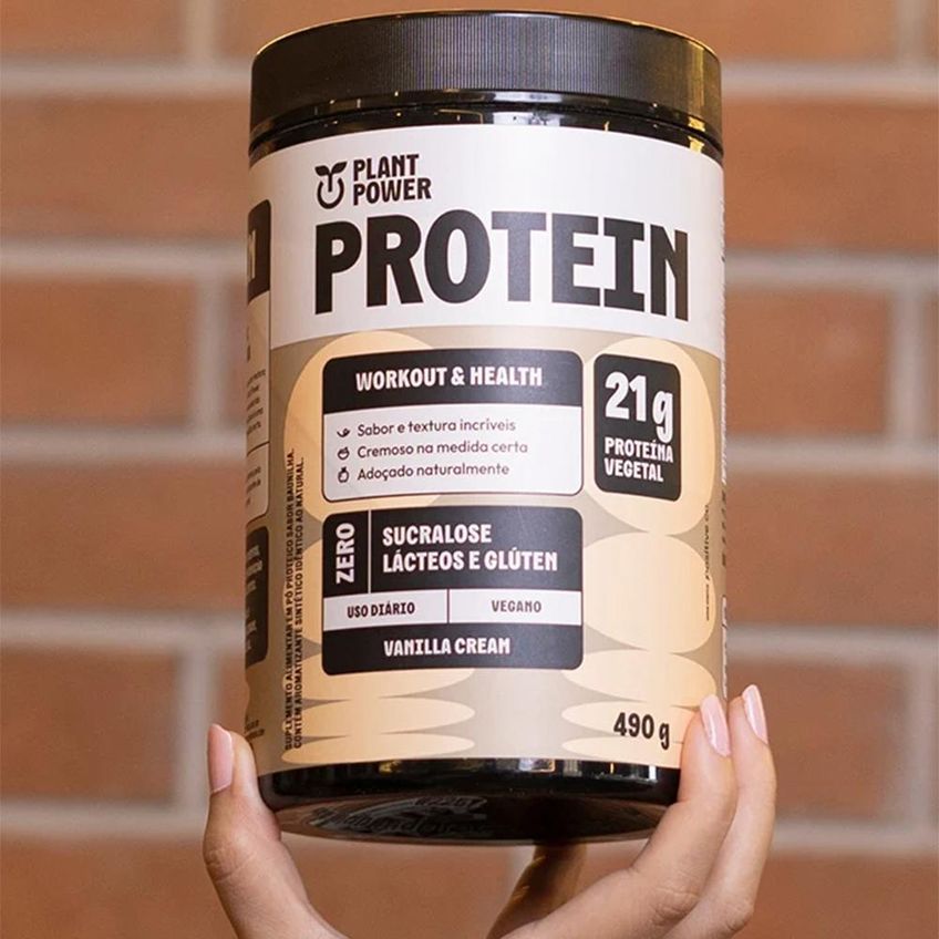 Plant Powerprotein Vanilla Cream Proteína Vegetal 490g - imagem 3