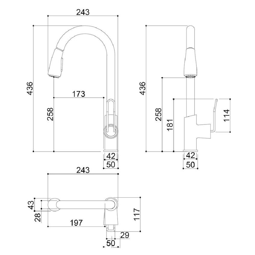 Misturador Monocomando Kromma Para Cozinha Com Bica Alta Em Aço Inox Com Dourado Kr019 1785 - imagem 3