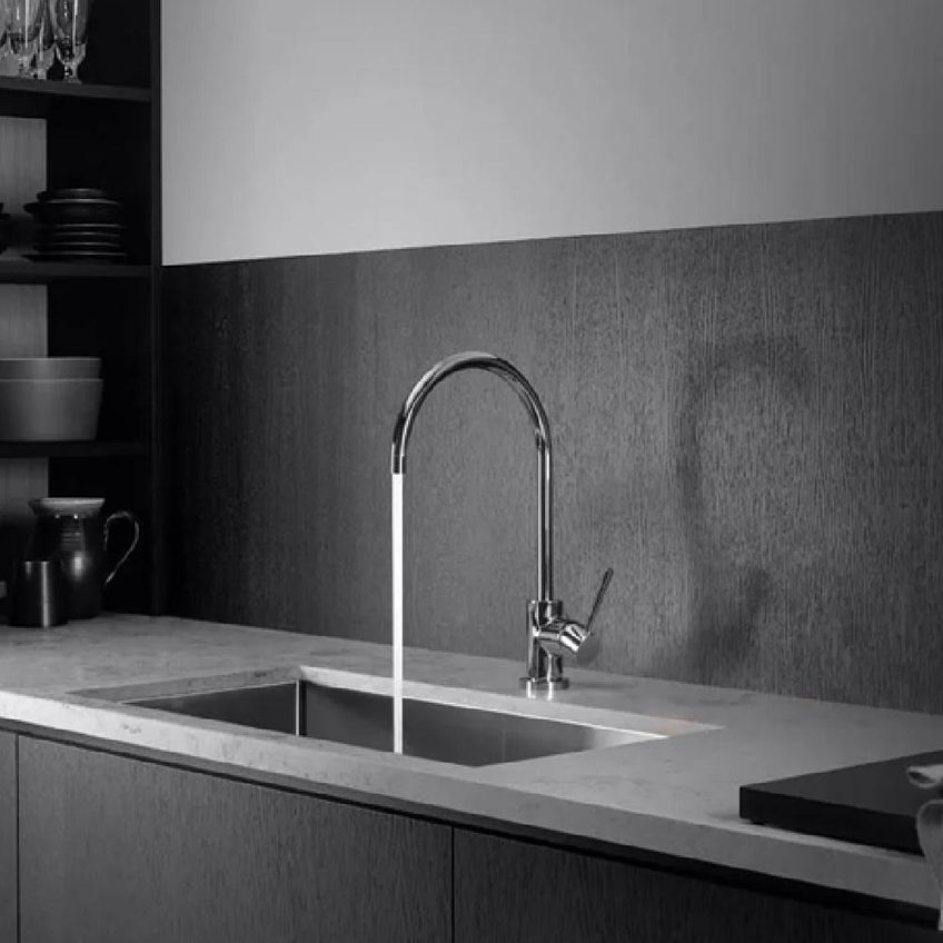 Misturador Monocomando Rubinettos Para Cozinha Com Bica Giratória Em Aço Inox Escovado RB3385 4791 - imagem 2