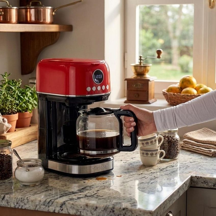 Cafeteira Ariete Moderna Programável Com Jarra De Vidro 15 Xícaras 900W Vermelho 220V 00M139600ARBR - imagem 5