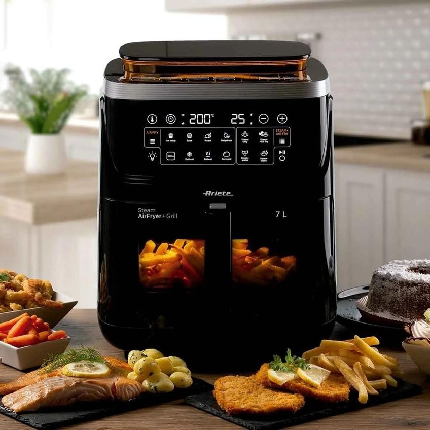 Fritadeira Air Fryer Ariete Steam 7l Com 10 Programas 1700w Preto 220v 00c463600arbr - imagem 4