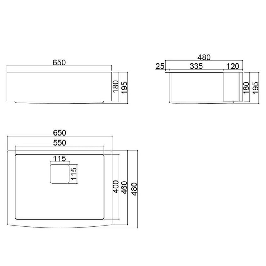 Cuba Simples Rubinettos 65cm De Semi Encaixe Para Cozinha Em Aço Inox Escovado Cub2011 13497 - imagem 3